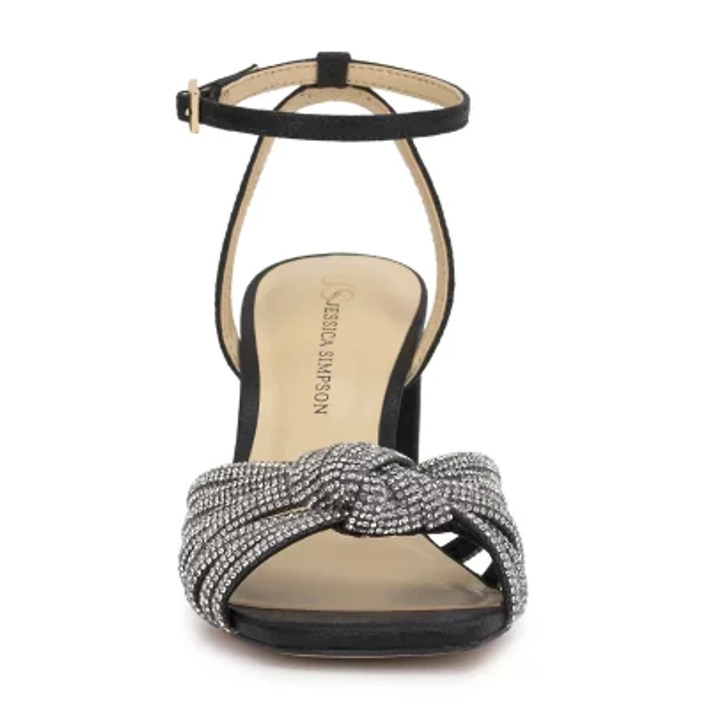 JS Jessica Simpson Sennsol Womens Round Open Toe Block Heel Pumps