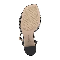 JS Jessica Simpson Womens Sennsol Round Open Toe Chunky Heel Pumps