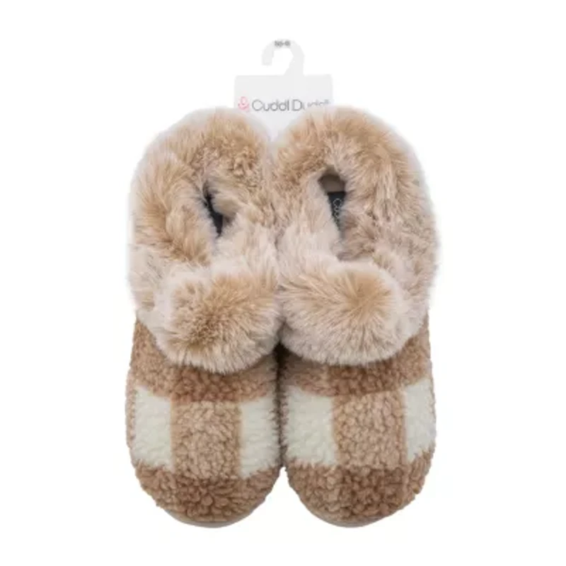 Cuddl Duds Buffalo Womens Memory Foam Clog Slippers