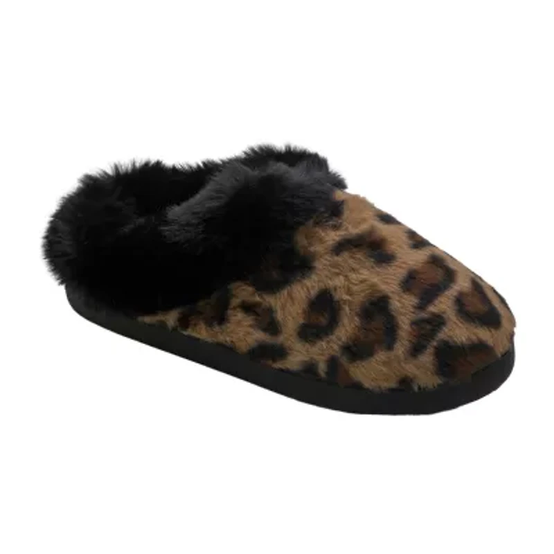 Cuddl Duds Faux Fur Womens Clog Slippers