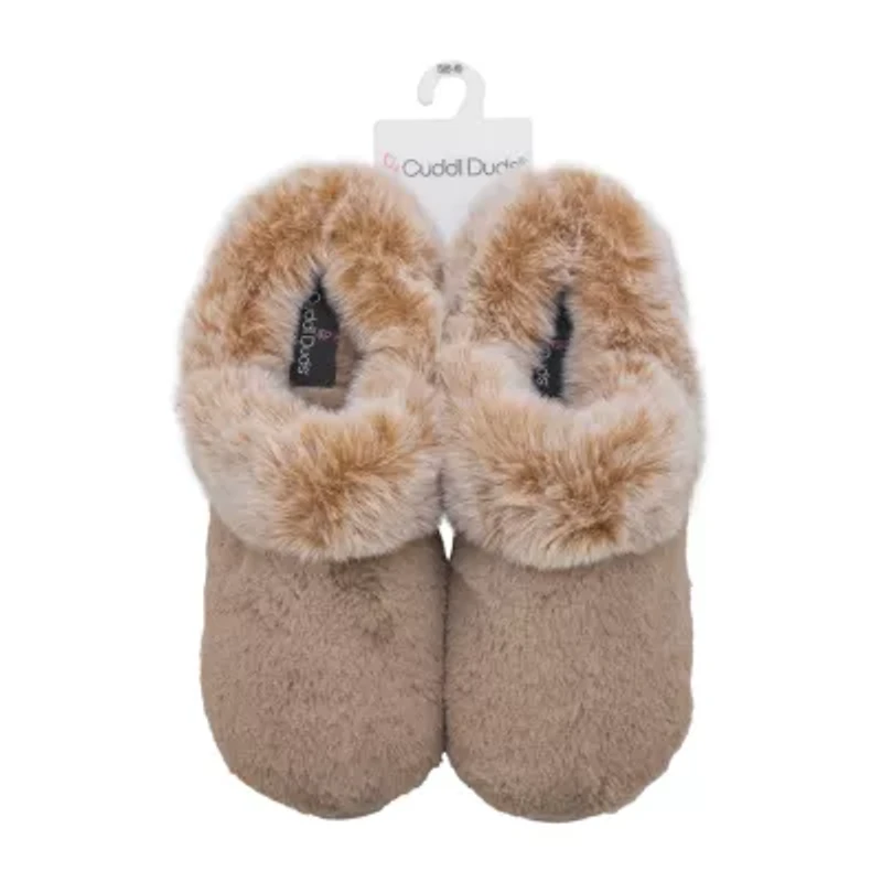 Cuddl Duds Faux Fur Womens Clog Slippers