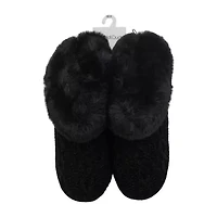 Cuddl Duds Cable Knit Womens Bootie Slippers