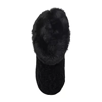 Cuddl Duds Cable Knit Womens Bootie Slippers