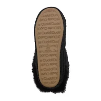 Cuddl Duds Cable Knit Womens Bootie Slippers