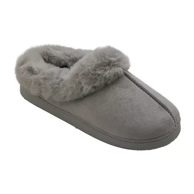 Cuddl Duds Microsuede Womens Memory Foam Clog Slippers