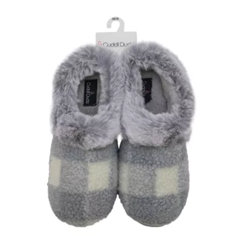 Cuddl Duds Buffalo Womens Memory Foam Clog Slippers
