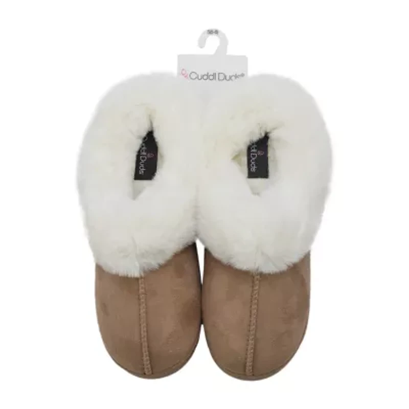 Cuddl Duds Microsuede Clog Womens Memory Foam Slippers