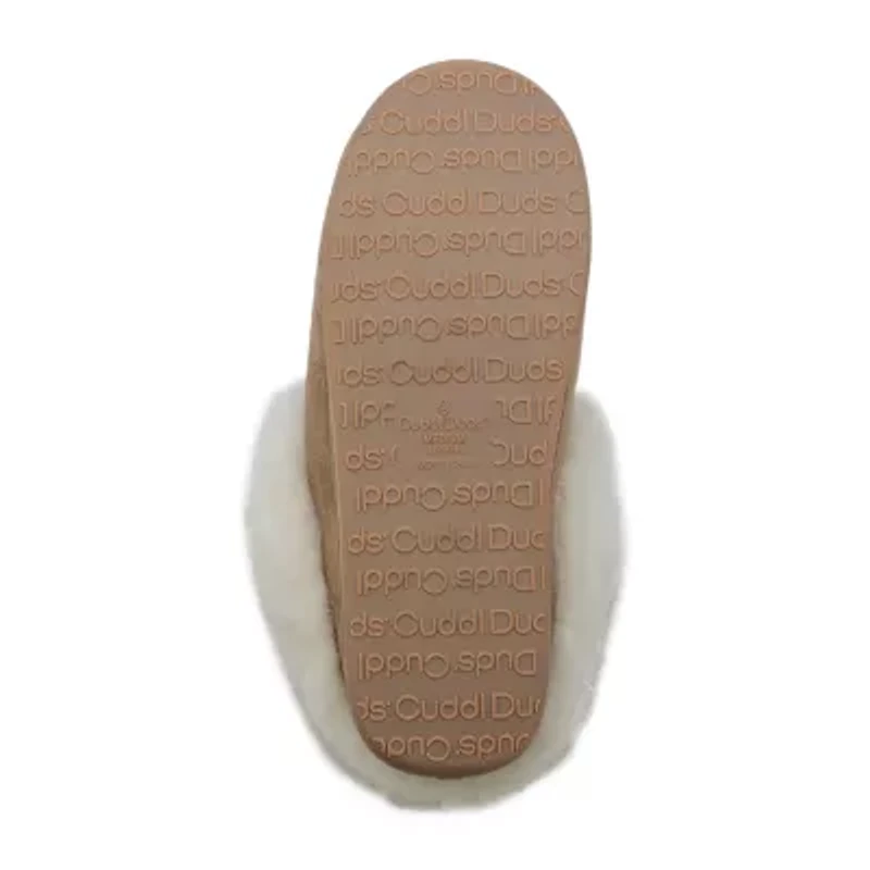 Cuddl Duds Microsuede Clog Womens Memory Foam Slippers
