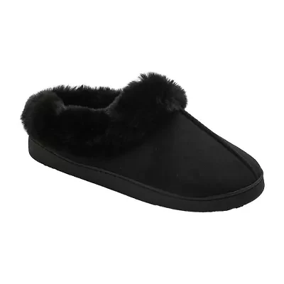 Cuddl Duds Microsuede Womens Memory Foam Clog Slippers