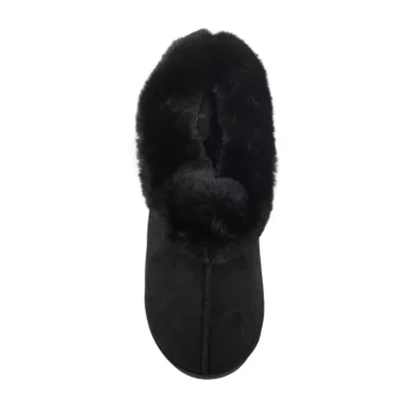 Cuddl Duds Microsuede Womens Memory Foam Clog Slippers