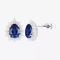Womens Lab Created Blue Sapphire Pear 3-pc. Pendant Necklace Set