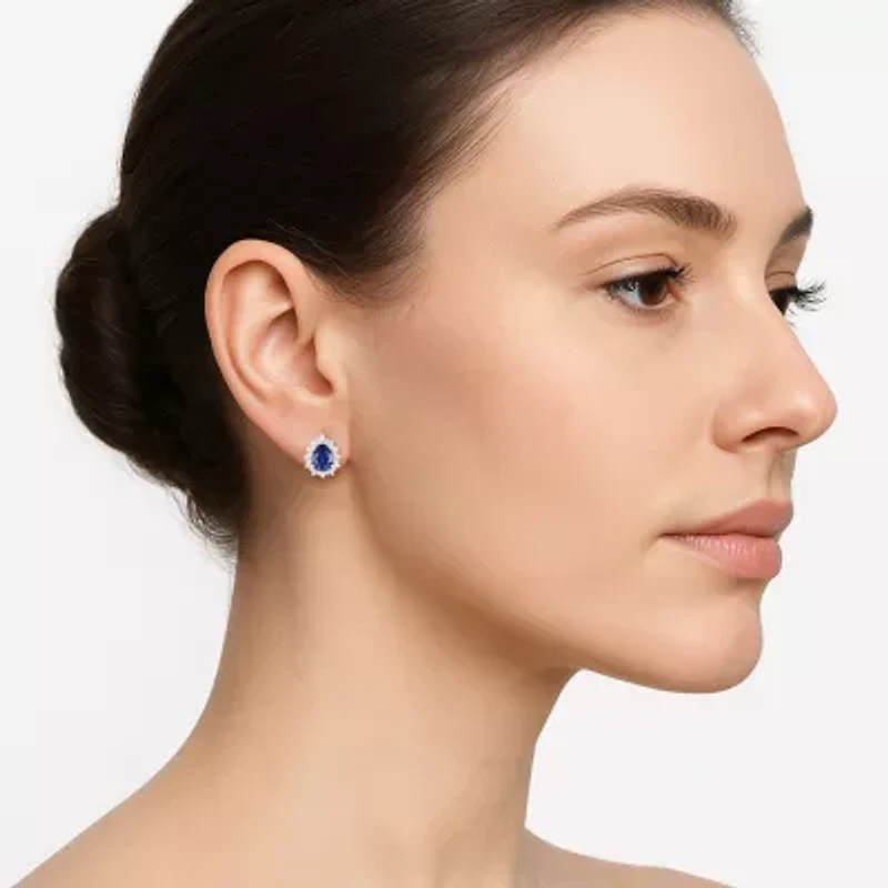 Womens Lab Created Blue Sapphire Pear 3-pc. Pendant Necklace Set