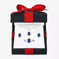 Womens Lab Created Blue Sapphire Pear 3-pc. Pendant Necklace Set