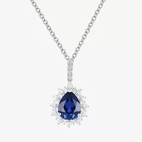 Womens Lab Created Blue Sapphire Pear 3-pc. Pendant Necklace Set