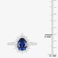 Womens Lab Created Blue Sapphire Pear 3-pc. Pendant Necklace Set