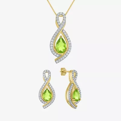 Womens Gemstone 14K Gold Over Silver 2-pc. Pear Jewelry Set