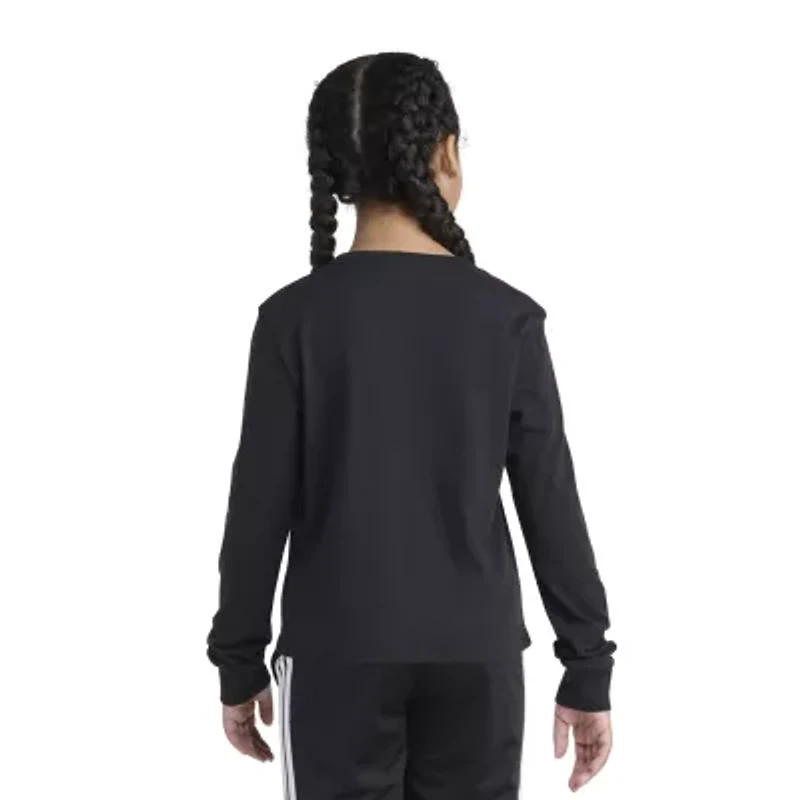 adidas Big Kid Girls Crew Neck Long Sleeve Regular Fit Graphic T-Shirt