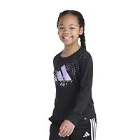 adidas Big Kid Girls Crew Neck Long Sleeve Regular Fit Graphic T-Shirt