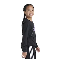 adidas Big Kid Girls Crew Neck Long Sleeve Regular Fit Graphic T-Shirt