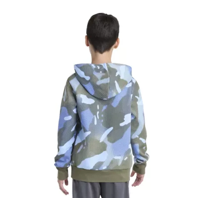 adidas Big Kid Boys Long Sleeve Embroidered Fleece Active Hoodie