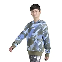 adidas Big Kid Boys Long Sleeve Embroidered Fleece Active Hoodie