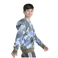 adidas Big Kid Boys Long Sleeve Embroidered Fleece Active Hoodie