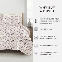 Casual Comfort Premium Ultra Soft 3-pc. Blossoms Print Duvet Cover Set