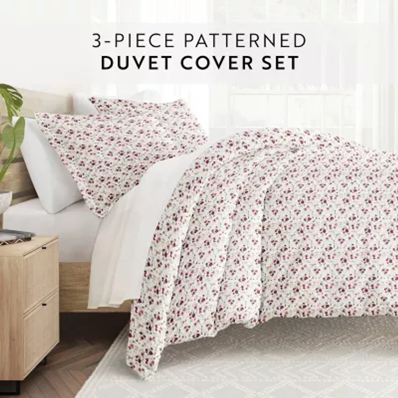 Casual Comfort Premium Ultra Soft 3-pc. Blossoms Print Duvet Cover Set