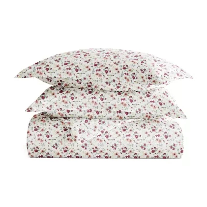 Casual Comfort Premium Ultra Soft 3-pc. Blossoms Print Duvet Cover Set