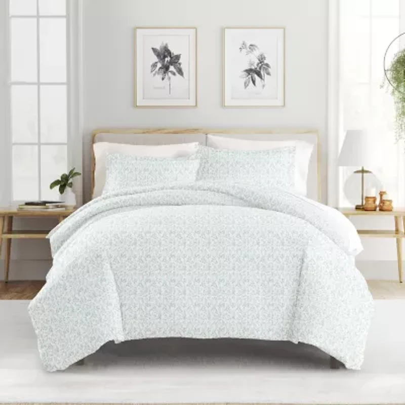 Casual Comfort Premium Ultra Soft 3-pc. Burst of Vines Print Duvet Cover Set
