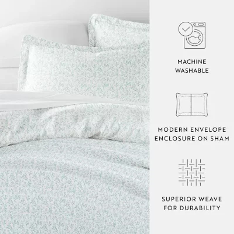 Casual Comfort Premium Ultra Soft 3-pc. Burst of Vines Print Duvet Cover Set