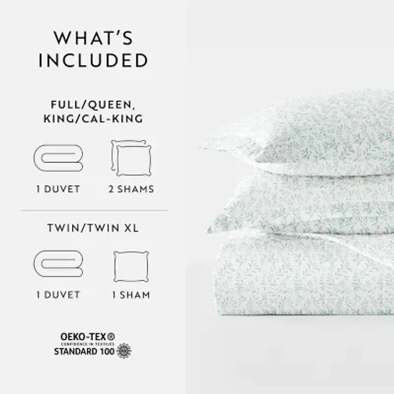 Casual Comfort Premium Ultra Soft 3-pc. Burst of Vines Print Duvet Cover Set