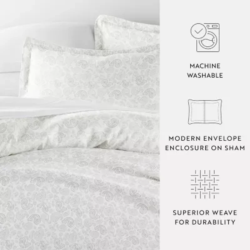 Casual Comfort Premium Ultra Soft 3-pc. Coarse Paisley Print Duvet Cover Set