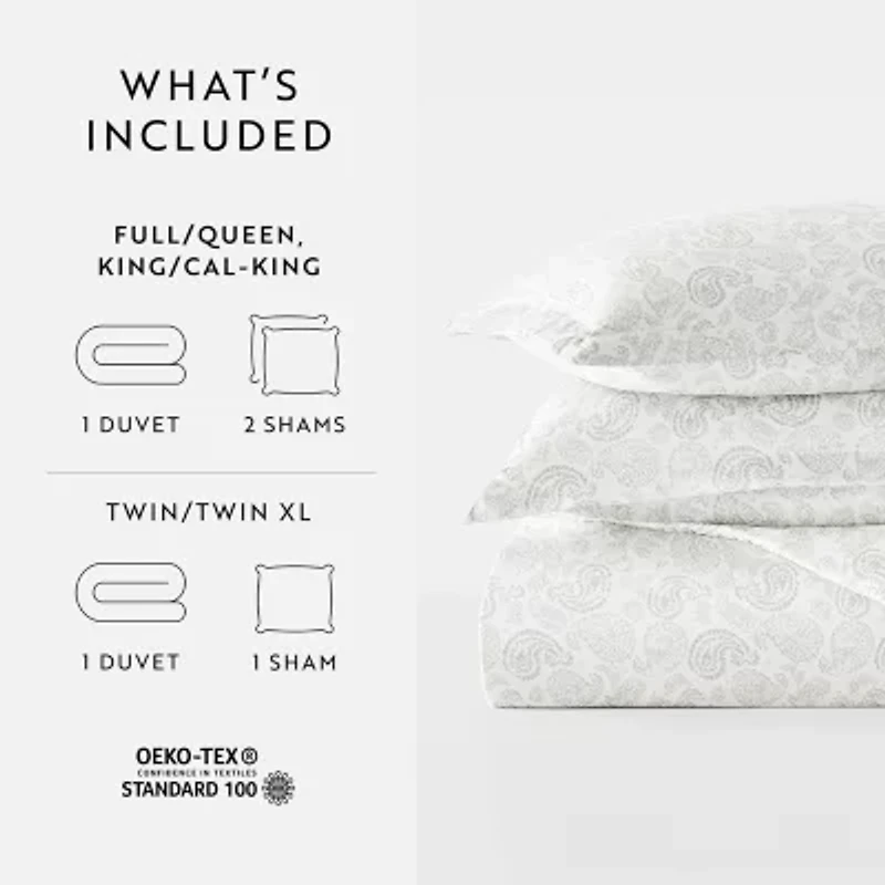 Casual Comfort Premium Ultra Soft 3-pc. Coarse Paisley Print Duvet Cover Set