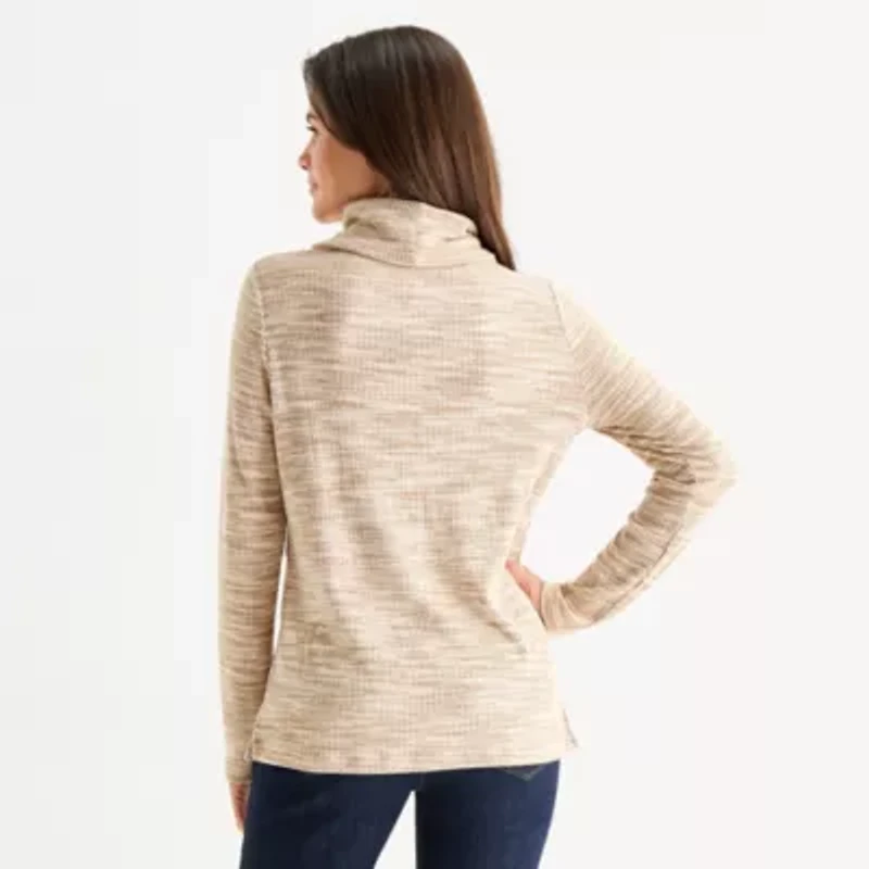 St. John's Bay Womens Cowl Neck Long Sleeve T-Shirt