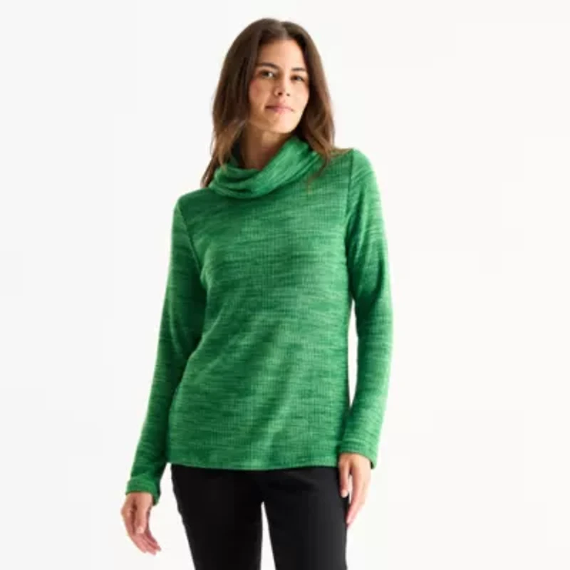 St. John's Bay Womens Cowl Neck Long Sleeve Blouse