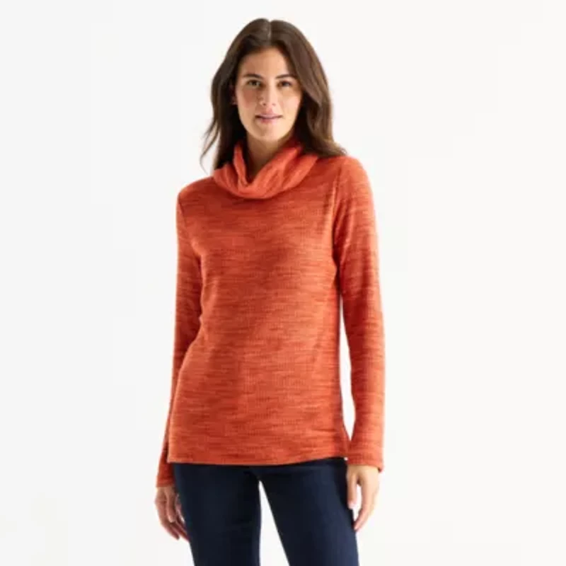St. John's Bay Womens Cowl Neck Long Sleeve T-Shirt