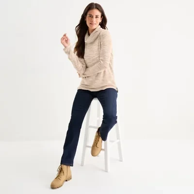 St. John's Bay Womens Cowl Neck Long Sleeve T-Shirt