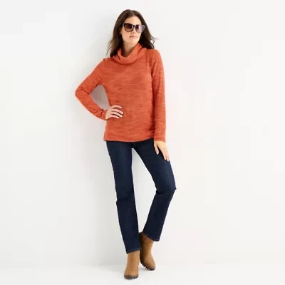 St. John's Bay Womens Cowl Neck Long Sleeve T-Shirt