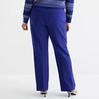 Liz Claiborne Womens Plus Ankle Mid Rise Pant