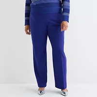 Liz Claiborne Womens Plus Ankle Mid Rise Pant