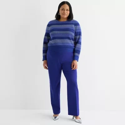 Liz Claiborne Womens Plus Ankle Mid Rise Pant