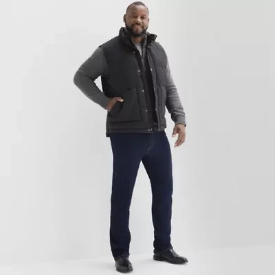 St. John's Bay Quilted Cargo Mens Heavyweight Plus Puffer Vest
