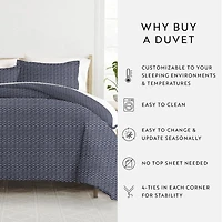 Casual Comfort Premium Ultra Soft Blue Diamond Pattern Duvet Cover Set