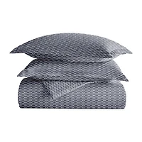 Casual Comfort Premium Ultra Soft Blue Diamond Pattern Duvet Cover Set