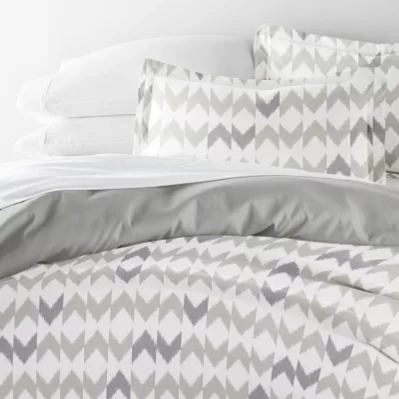 Casual Comfort Chevron Sleep Pattern Oversized Reversible Duvet Cover Set
