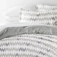 Casual Comfort Chevron Sleep Pattern Oversized Reversible Duvet Cover Set