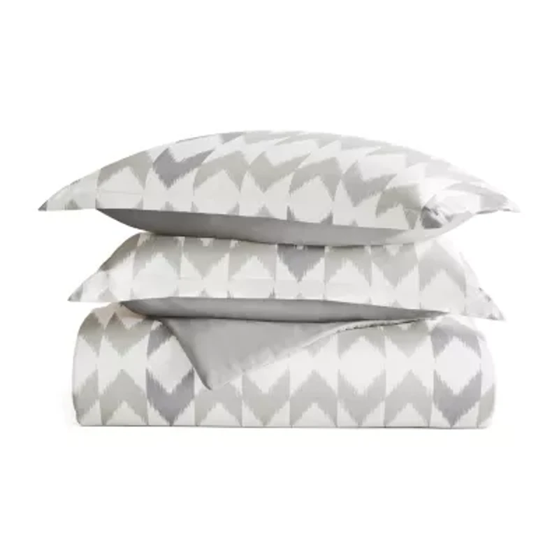Casual Comfort Chevron Sleep Pattern Oversized Reversible Duvet Cover Set