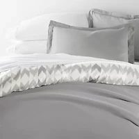 Casual Comfort Chevron Sleep Pattern Oversized Reversible Duvet Cover Set