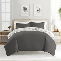 Casual Comfort Etched Gate Pattern Oversized Reversible Duvet Cover Set